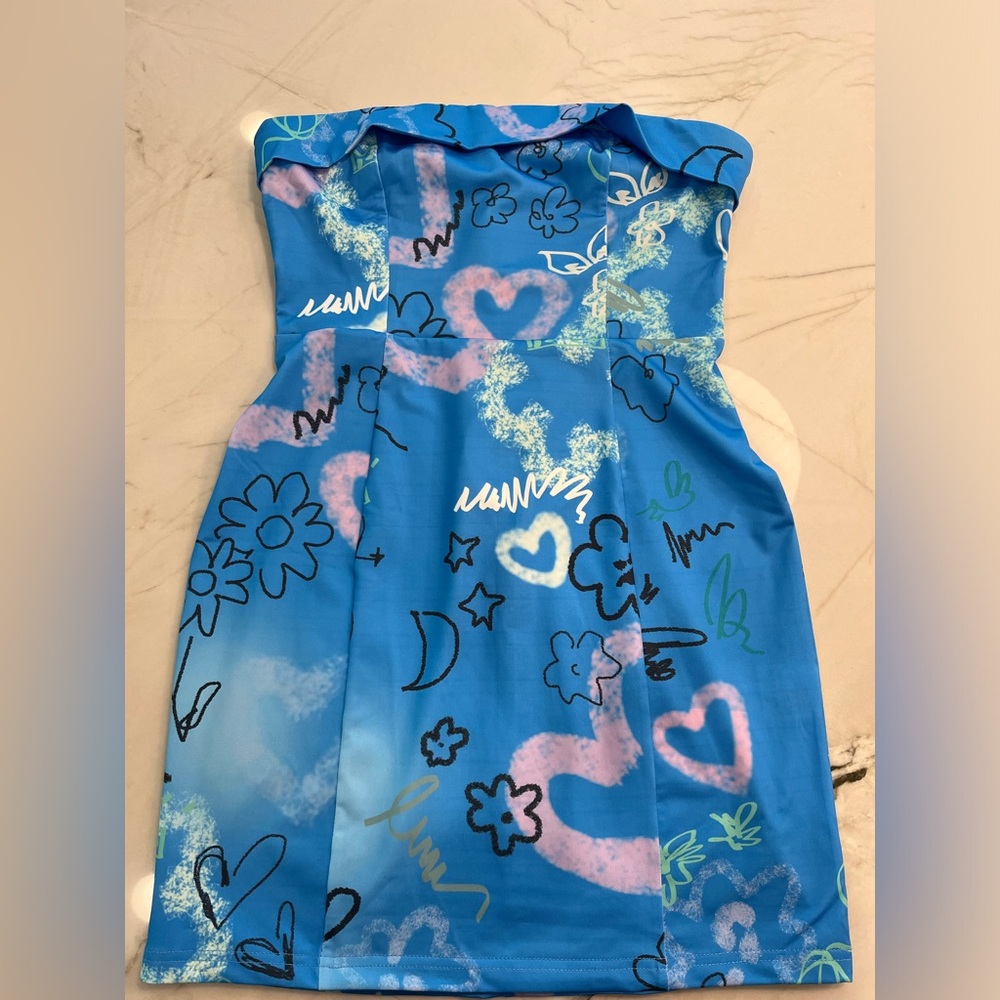 Size 8- Trendy Princess Polly Mini Dress- Blue